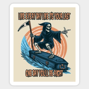 Surfing Grim Reaper Sticker